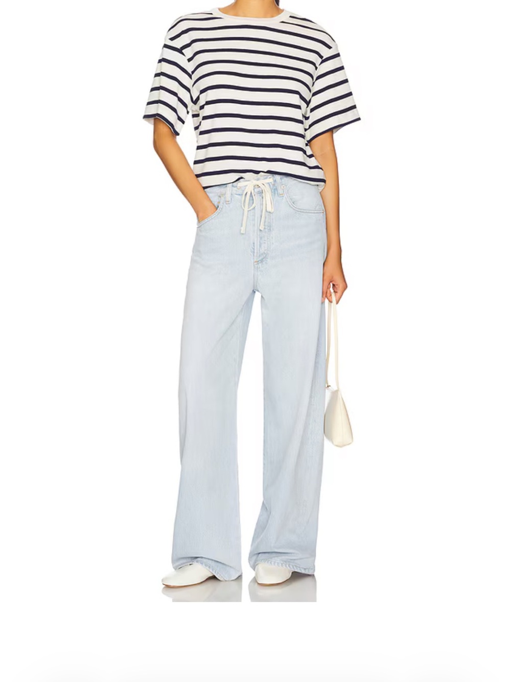 Citizens of Humanity Petite Brynn Drawstring Trouser Jeans in Blue Lace